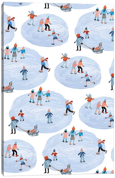 Snowy Village Collection E Canvas Art Print - Ski Chalet