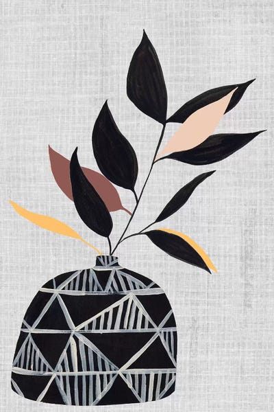 Decorated Vase with Plant IV by Melissa Wang art print