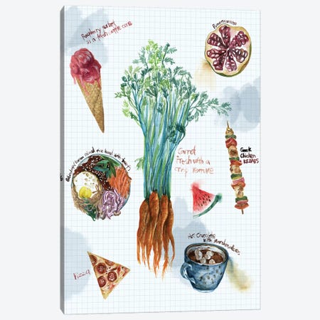 Food Sketches I Canvas Print #WNG9} by Melissa Wang Canvas Artwork