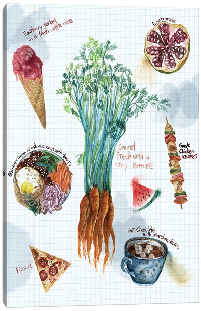 Food Sketches I Canvas Art Print - Food Art
