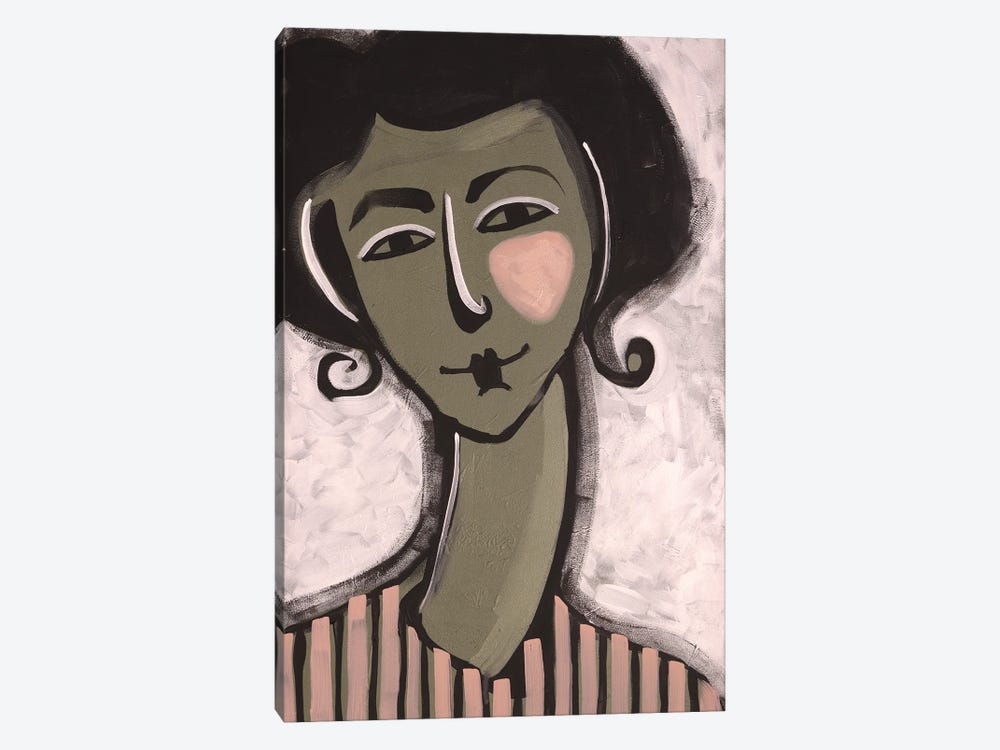 Lady In Stripes II by Winnie Eaton 1-piece Canvas Wall Art