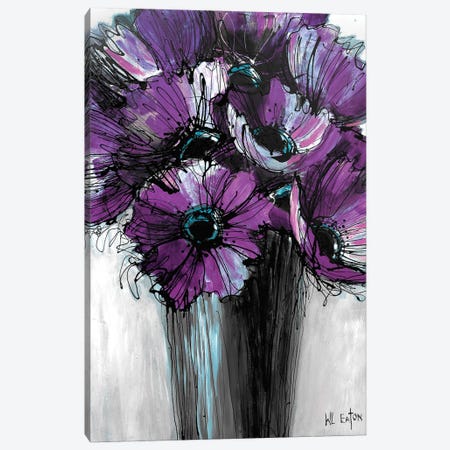 Purple Poppies Canvas Print #WNN22} by Winnie Eaton Canvas Art