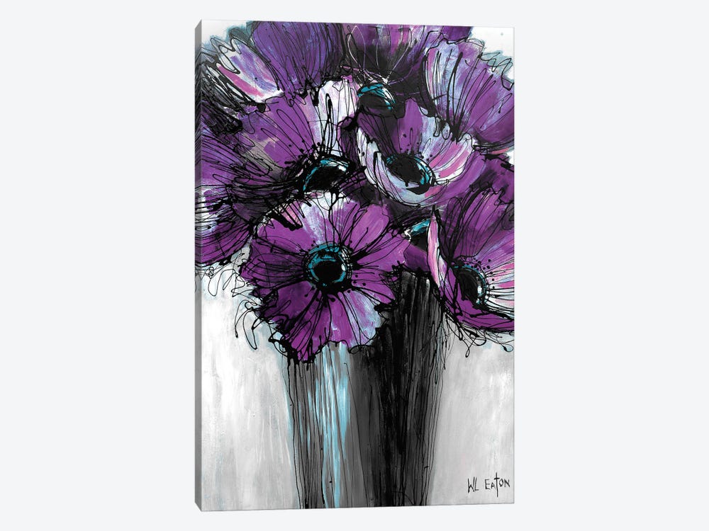 Purple Poppies by Winnie Eaton 1-piece Canvas Art