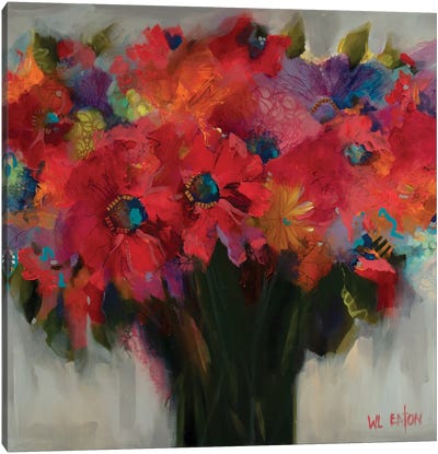 Red And Violet Flowers Canvas Art Print