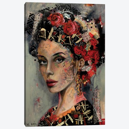 Spanish Lady Flowers Canvas Print #WNN25} by Winnie Eaton Canvas Print