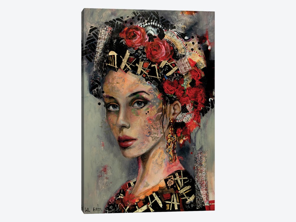 Spanish Lady Flowers by Winnie Eaton 1-piece Canvas Art Print