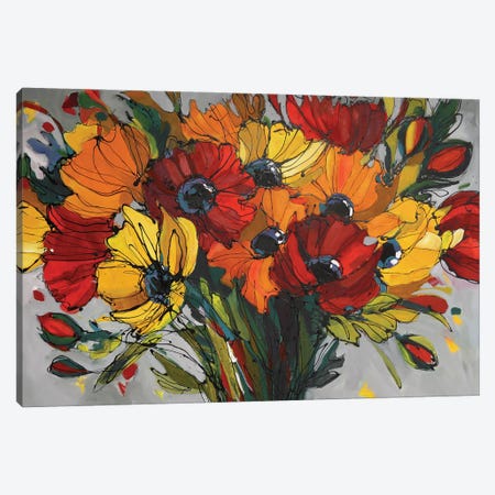 Poppies In Color Canvas Print #WNN35} by Winnie Eaton Canvas Art