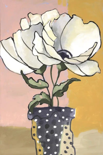 Winnie Eaton: Blue Dotted Pot I by Winnie Eaton