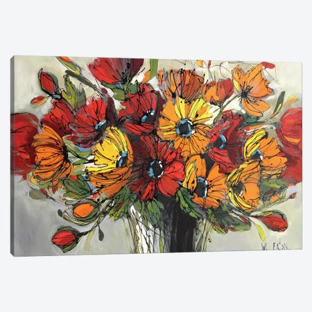 Bright Poppies Canvas Print #WNN4} by Winnie Eaton Canvas Art