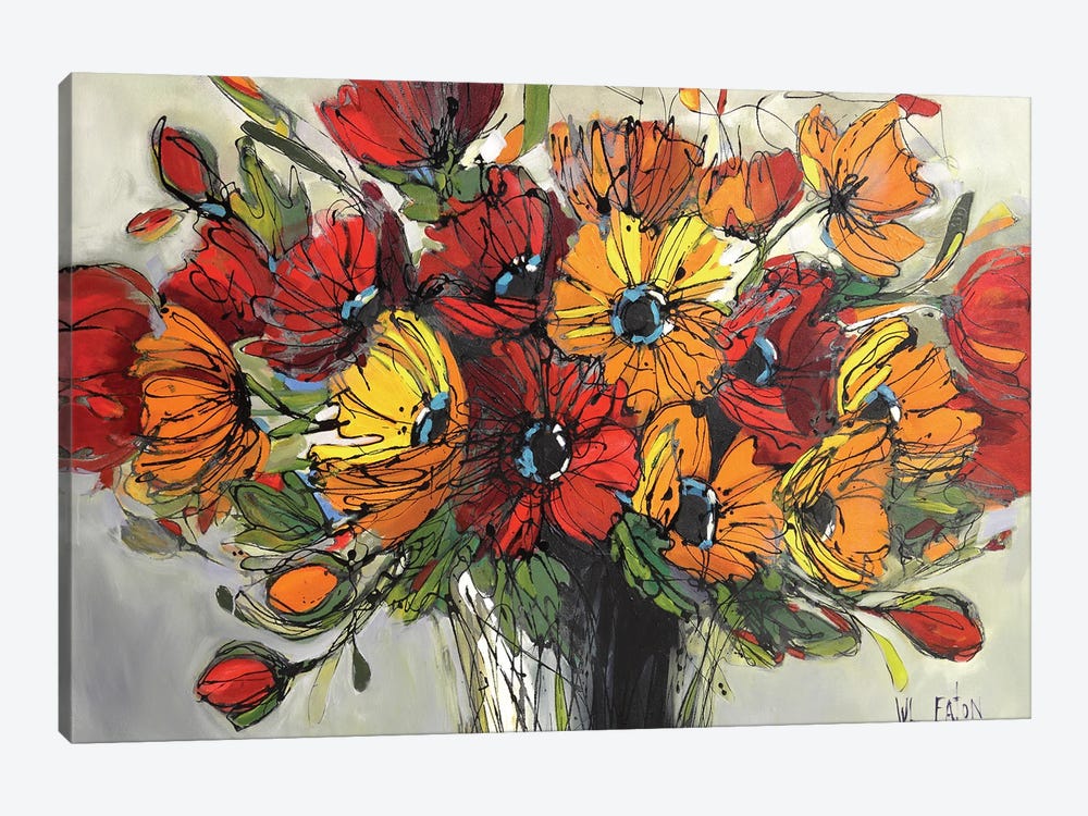 Bright Poppies by Winnie Eaton 1-piece Canvas Artwork