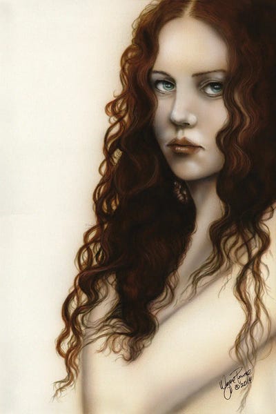 Red Haired Beauty by Wayne Pruse framed canvas print