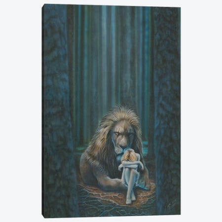 The Lion Shall Protect The Lamb Canvas Print #WNP29} by Wayne Pruse Canvas Artwork
