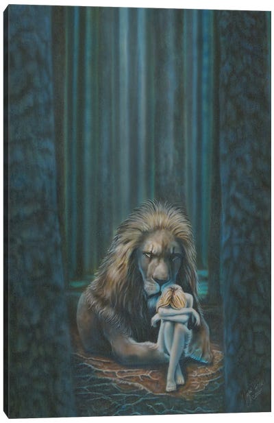 The Lion Shall Protect The Lamb Canvas Art Print - Wayne Pruse