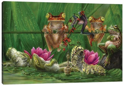 Toasted Frogs Canvas Art Print - Frog Art