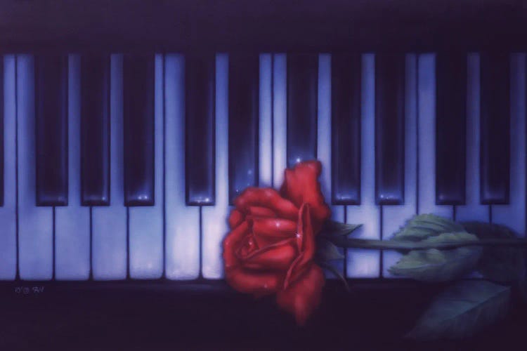 Piano & Rose by Wayne Pruse wall art