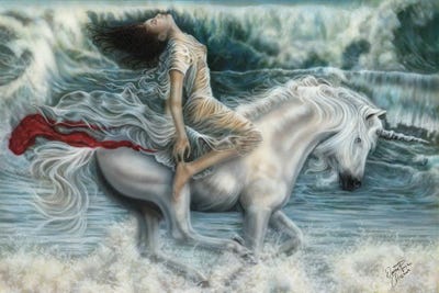 Arriving by Wayne Pruse framed canvas print