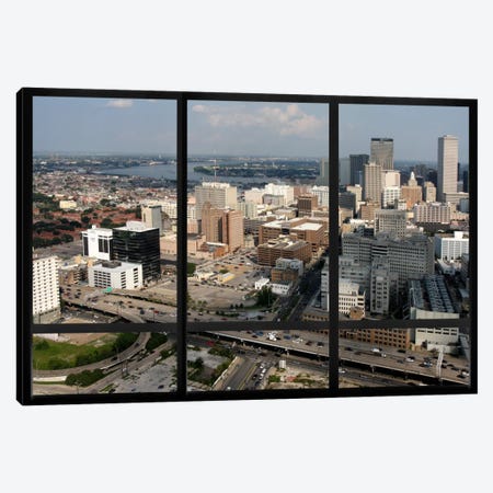 New Orleans City Skyline Window View Canvas Print #WOW23} by 5by5collective Canvas Artwork