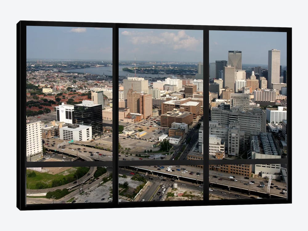 New Orleans City Skyline Window View by 5by5collective 1-piece Canvas Art