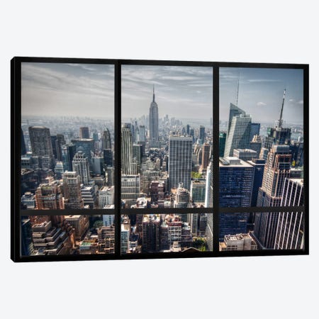 New York City Skyline Window View Canvas Print #WOW25} by Unknown Artist Art Print