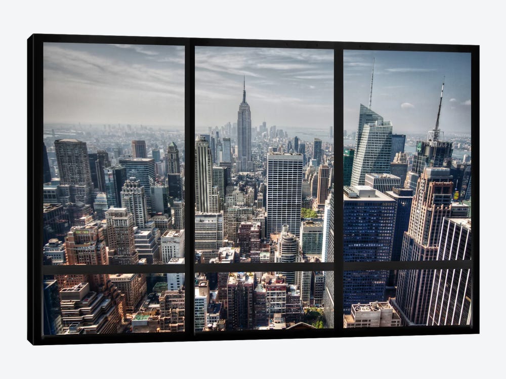 New York City Skyline Window View Art Print By Unknown Artist Icanvas - New York Cityscape Wall Art
