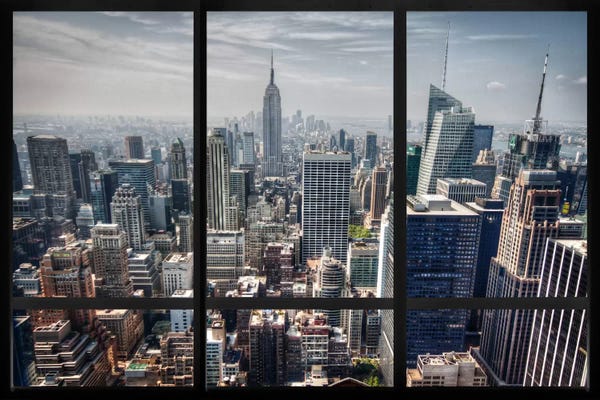 New York City: New York City Skyline Window View by Unknown Artist