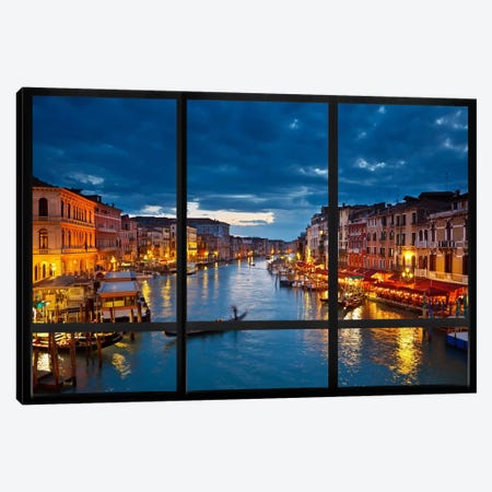 Venice City Skyline Window View Canvas Print #WOW41} by Unknown Artist Canvas Wall Art