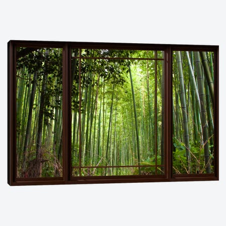Bamboo Forest Window View Canvas Print #WOW43} by 5by5collective Canvas Art