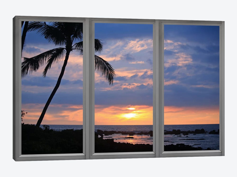 Beach Sunset Window View Canvas Artwork By Unknown Artist Icanvas