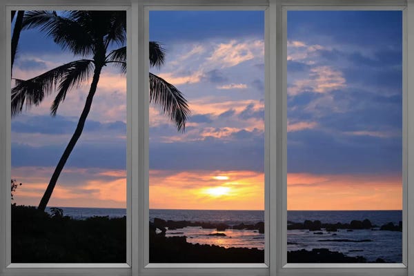Large Photography - Canvas Prints: Beach Sunset Window View by Unknown Artist