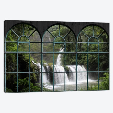 Waterfall Window View Canvas Print #WOW68} by Unknown Artist Canvas Artwork