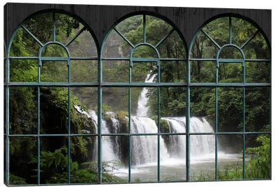 Waterfall Window View Canvas Art Print - Unknown Artist