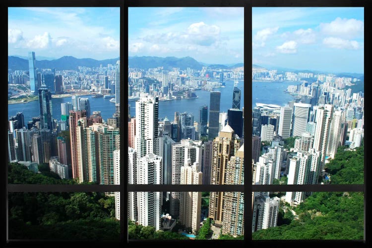 Hong Kong City Skyline Window View