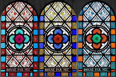 Flowers Patterns Stained Glass Window by 5by5collective canvas print