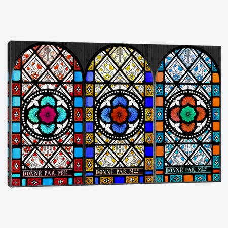 Flowers Patterns Stained Glass Window Canvas Print #WOW80} by 5by5collective Canvas Wall Art
