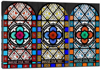 Flowers Patterns Stained Glass Window Canvas Art Print - Windows of the World