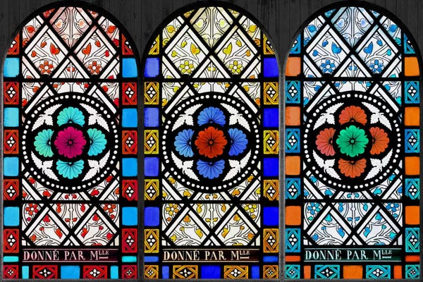 Arches: Flowers Patterns Stained Glass Window by 5by5collective