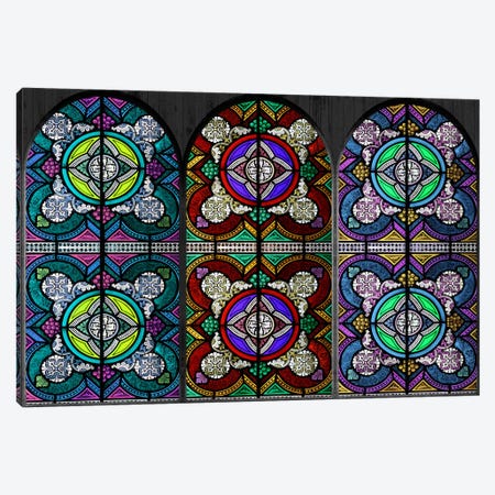 Flowers Patterns Stained Glass Window #5 Canvas Print #WOW84} by 5by5collective Art Print