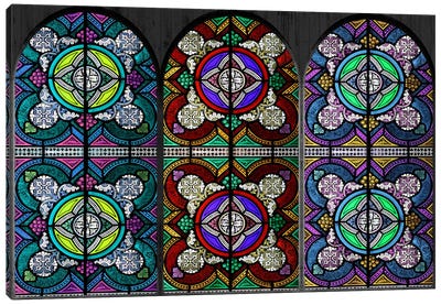 Flowers Patterns Stained Glass Window #5 Canvas Art Print - Windows of the World