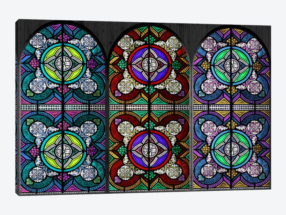 Flowers Patterns Stained Glass Window #5 by 5by5collective 1-piece Canvas Print