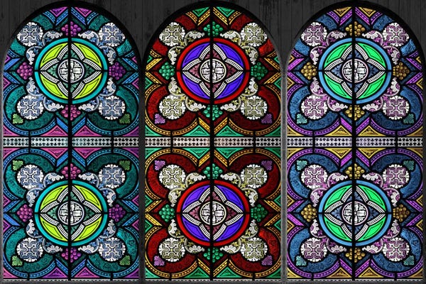 Arches: Flowers Patterns Stained Glass Window #5 by 5by5collective