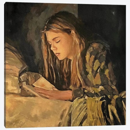 The Good Book Canvas Print #WOX5} by William Oxer Canvas Art
