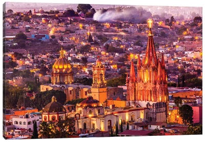 San Miguel de Allende, Mexico, Miramar, Overlook, Parroquia Archangel Church Canvas Art Print