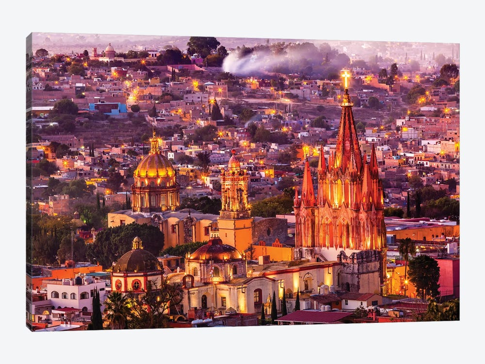 San Miguel de Allende, Mexico, Miramar, Overlook, Parroquia Archangel Church by William Perry 1-piece Canvas Art