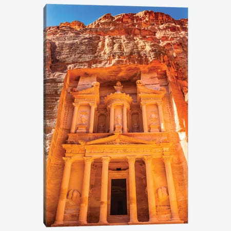 Treasury built by the Nabataens, Siq, Petra, Jordan.  Canvas Print #WPE14} by William Perry Canvas Print