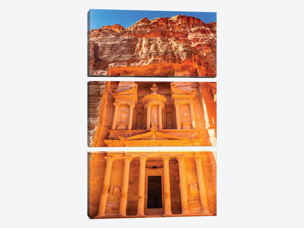 Treasury Built By The Nabataens, Siq, Petra, Jordan by William Perry 3-piece Art Print