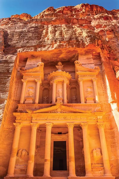 Ancient Ruins: Treasury Built By The Nabataens, Siq, Petra, Jordan by William Perry