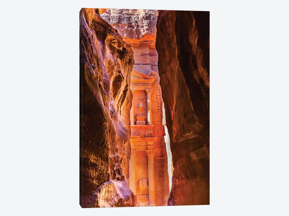 Yellow canyon and the Treasury in the Morning. Petra, Jordan by William Perry 1-piece Art Print