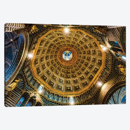 Siena Cathedral interior. Siena, Italy. Completed from 1215 to 1263. Canvas Print #WPE18} by William Perry Canvas Artwork
