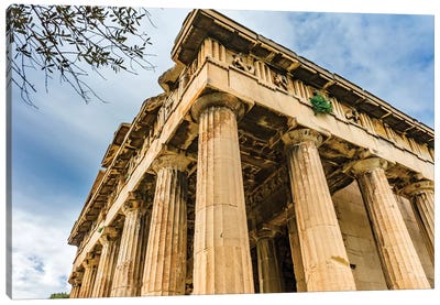 Low-Angle View, Temple Of Hephaestus, Agora Of Athens, Athens, Greece Canvas Art Print