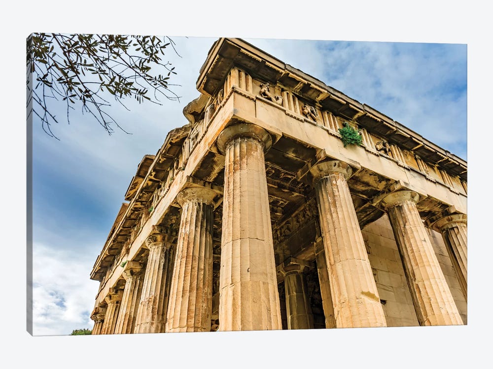 Low-Angle View, Temple Of Hephaestus, Agora Of Athens, Athens, Greece by William Perry 1-piece Canvas Print